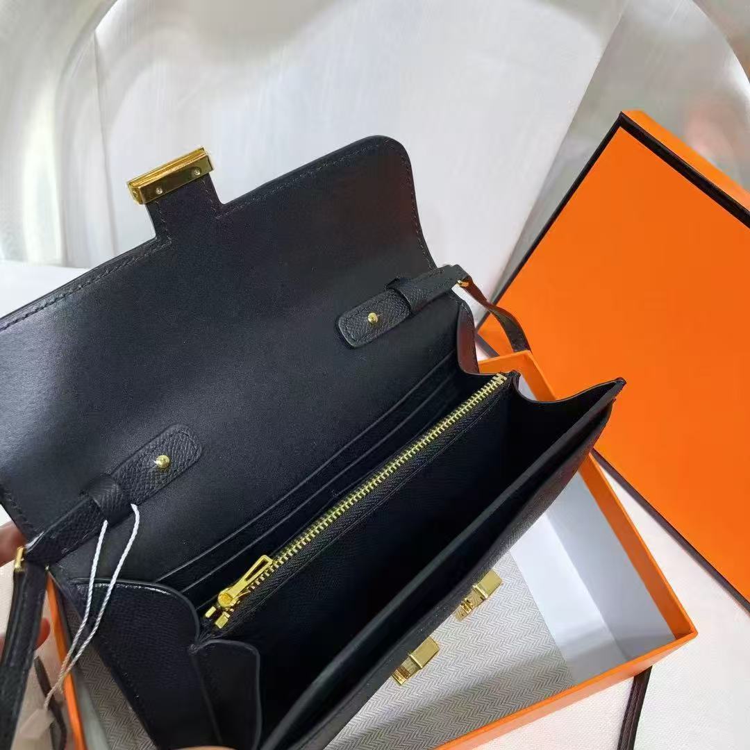 Hermès Constance Long To Go Wallet in Black Epsom with Gold Hardware – Pre-Owned Authentic
