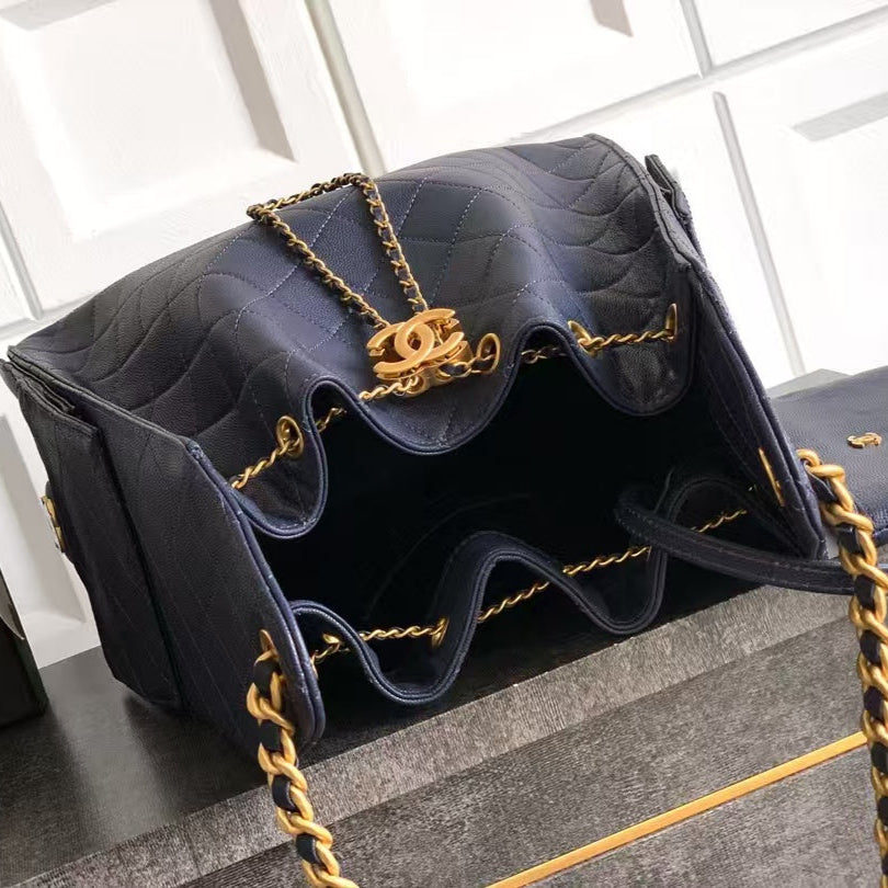 Pre-Owned Authentic Chanel 25 Small Light Blue Hobo AS5293