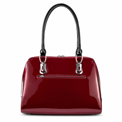 Diana Red Leopard Print Calfskin Handbag back view