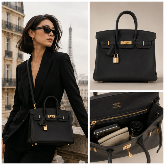 Pre-Owned Authentic Hermes Birkin 25cm Black
