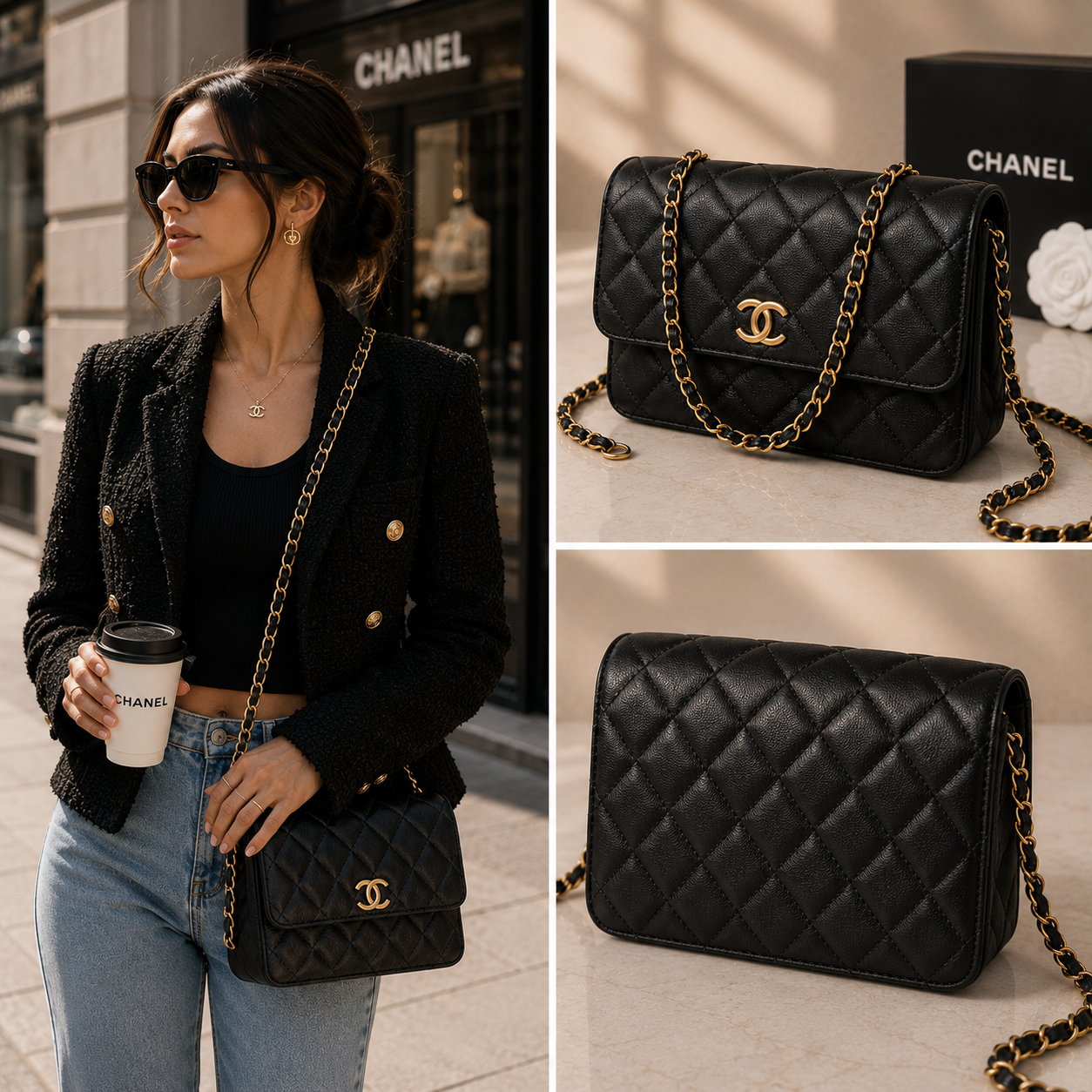 Pre-Owned Authentic - Chanel Lambskin Quilted Pearl Crush Flap With Chain