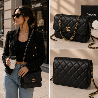 Pre-Owned Authentic - Chanel Lambskin Quilted Pearl Crush Flap With Chain