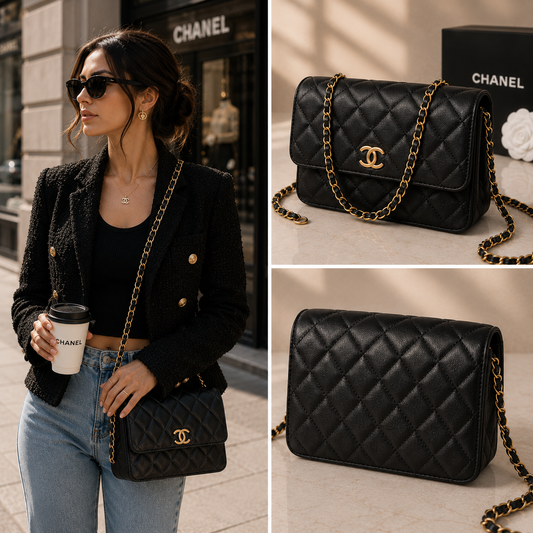Pre-Owned Authentic - Chanel Lambskin Quilted Pearl Crush Flap With Chain