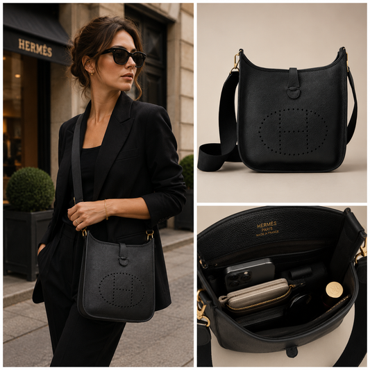 Pre-Owned Authentic - Hermes Evelyne 23  Clemence Black
