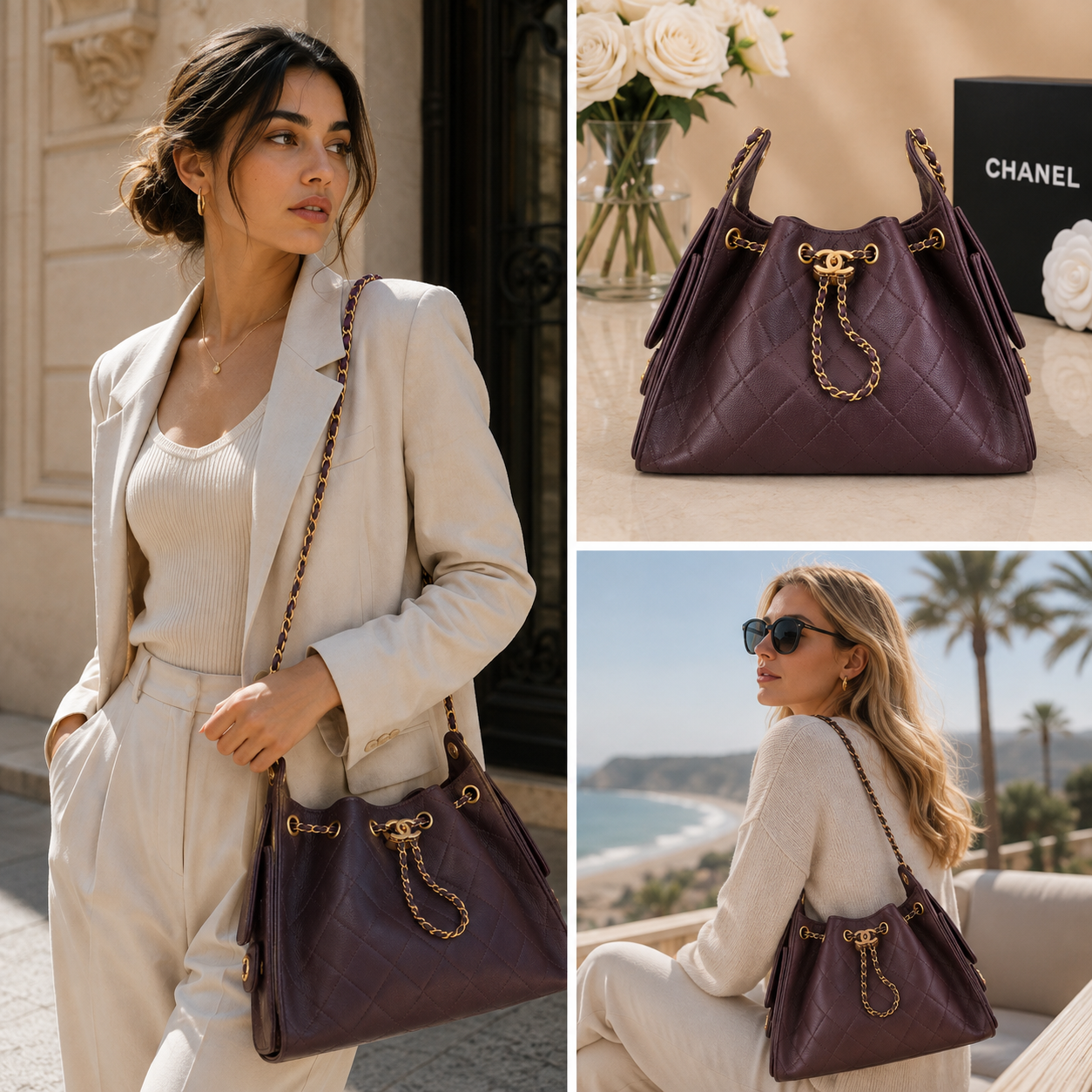 Pre-Owned Authentic Chanel 25 Small in Burgundy