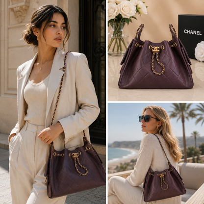 Pre-Owned Authentic Chanel 25 Small in Burgundy