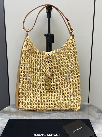 Saint Laurent Oxalis Bag in Raffia Macrame - Pre-owned Authentic
