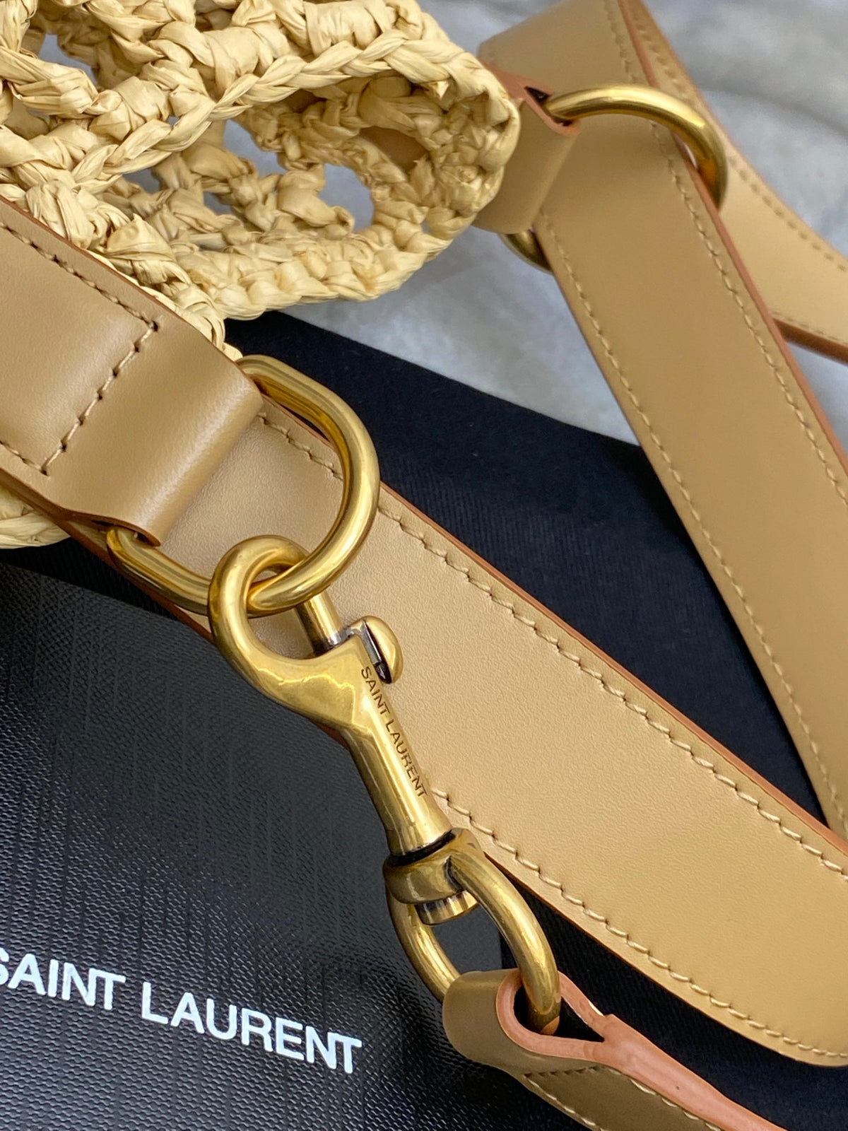 Saint Laurent Oxalis Bag in Raffia Macrame - Pre-owned Authentic