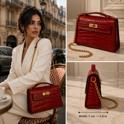 Pre-Owned Authentic - Hermes Kelly Pochette Red