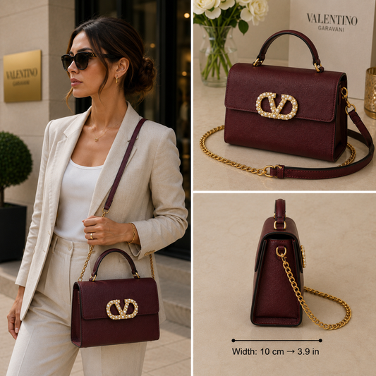 Valentino Garavani Vlogo Signature Small Top Handle Bag - Pre-Owned Authentic