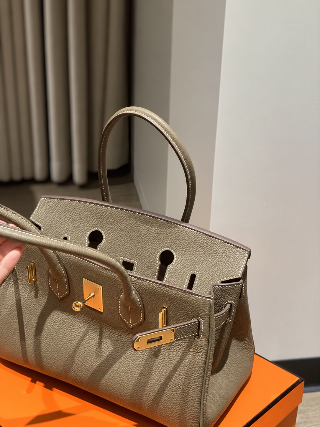 Hermès Shoulder Birkin Light 29 in Elephant Gray| Pre-owned Authentic