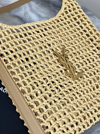 Saint Laurent Oxalis Bag in Raffia Macrame - Pre-owned Authentic