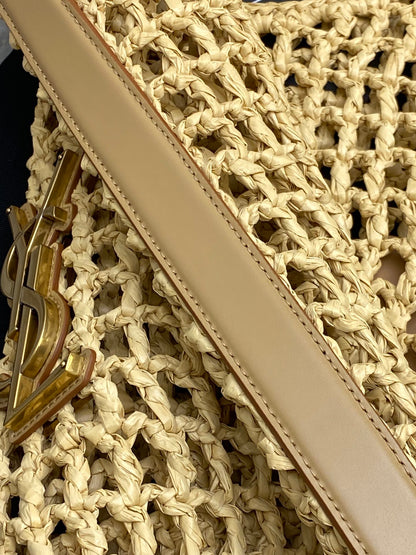 Saint Laurent Oxalis Bag in Raffia Macrame - Pre-owned Authentic