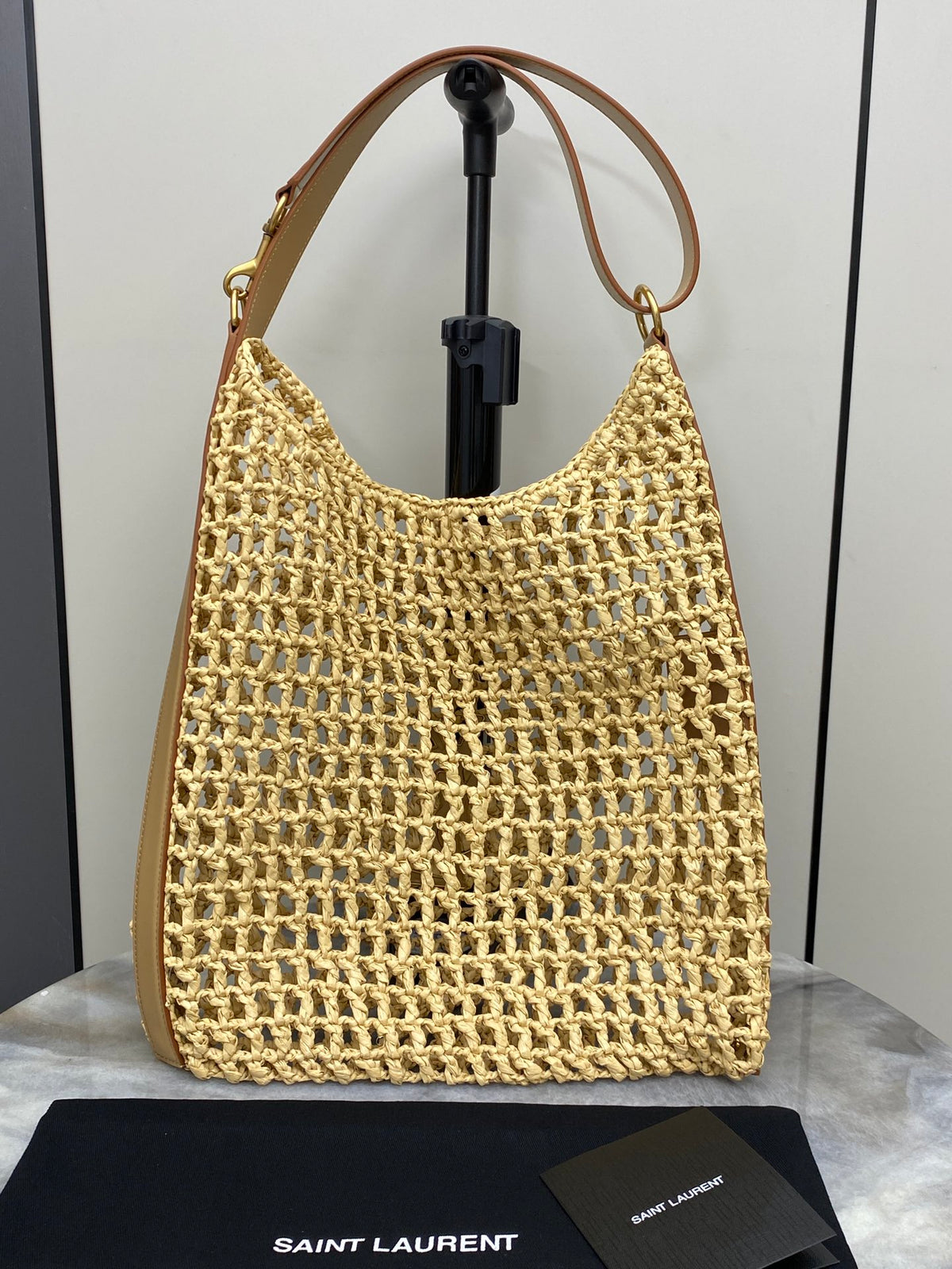 Saint Laurent Oxalis Bag in Raffia Macrame - Pre-owned Authentic