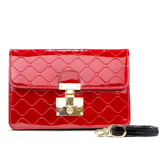 Red two in one bag, stylish lack clutch purse & cosmetic bag, convertible clutch  bag for evening event, minimalist pochette for ladies - BAGIC
