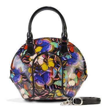 Svetlana Night Butterfly Print-Leather Handbag BH91-9274