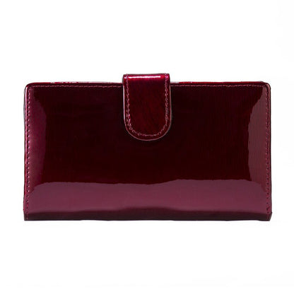 Python Print Burgundy- Medium-Leather Wallet WB-502BURG