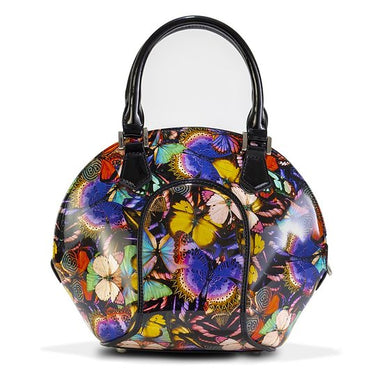 Svetlana Night Butterfly Print-Leather Handbag BH91-9274