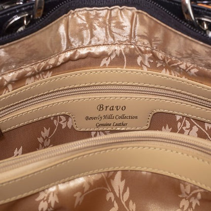 Galina Night Blossom Flower Print Lightweight Leather Handbag (Large) BH93-0873