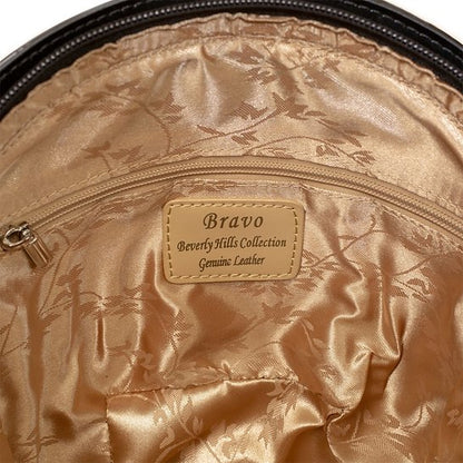 Svetlana Night Butterfly Print-Leather Handbag BH91-9274