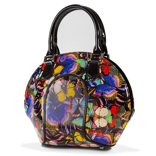 Svetlana Night Butterfly Print-Leather Handbag BH91-9274