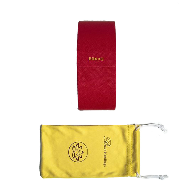 Red Leather Sunglasses Case - Red